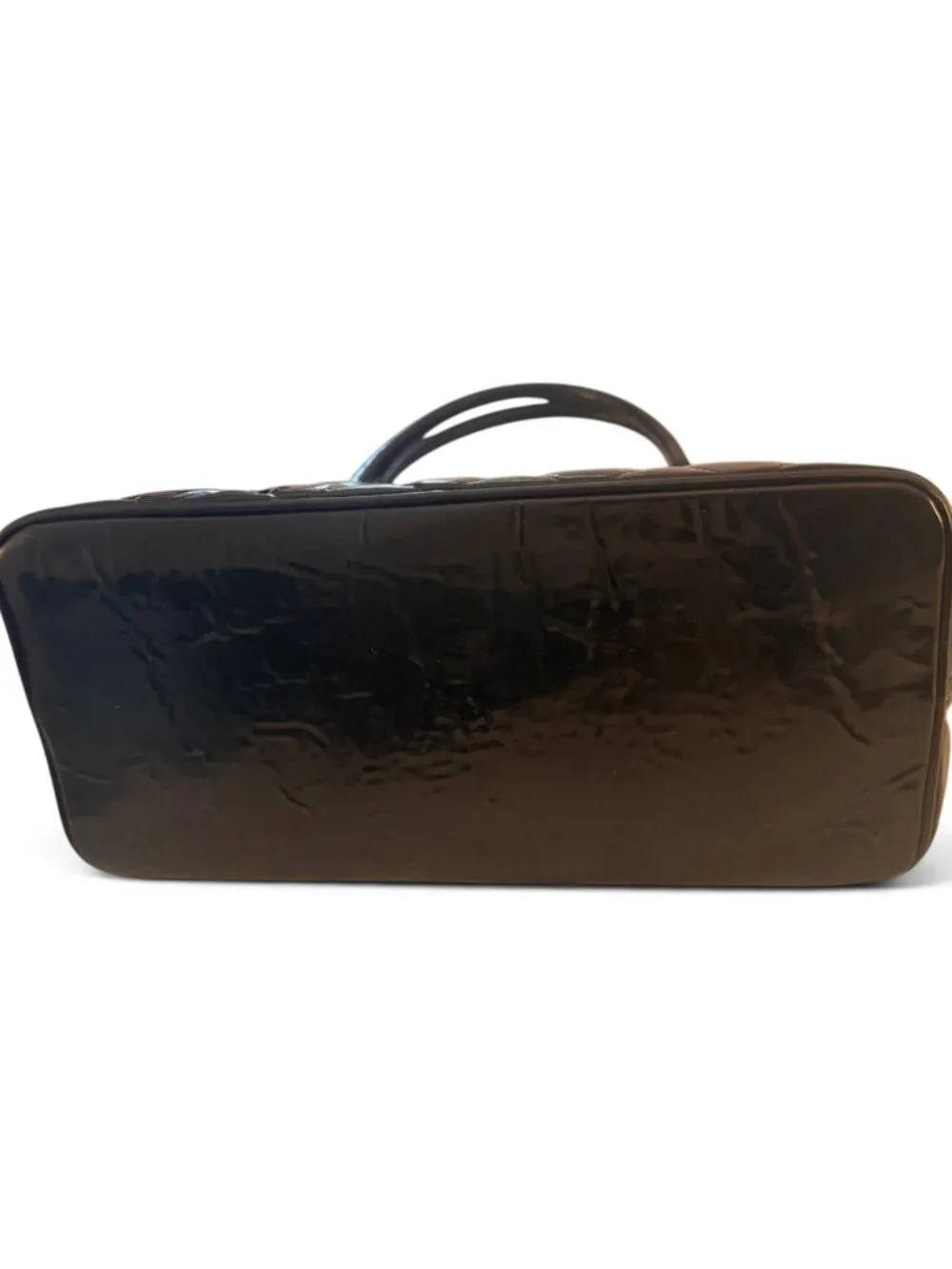 AUTH CHANEL PATENT LEATHER MEDALLION TOTE, Rare Vintage Karl Lagerfeld Classic